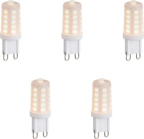 Комплект от 5 димируеми G9 LED крушки Опал 1.2W 100lm 2200K