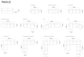 Светлосив шенилов диван 188 cm Paolo – Milo Casa