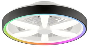 Brilliant - LED RGBW таванен вентилатор GAIANO LED/48W/230V черен +DO
