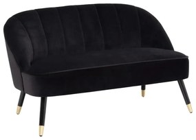 Двуместно канапе atmosphera Naova, Велур, 126x71x72 cm - Черен