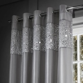 Сиви пердета в комплект от 2 бр. от микросатен 229x229 cm Glitzy Sequin – Catherine Lansfield