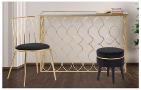 Черна табуретка с тапицерия Paris, ⌀ 35 cm - Mauro Ferretti