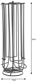 Поставка за капсули за кафе Kinghoff KH 1570, 28 капсули, Въртене на 360, Метална, Черен