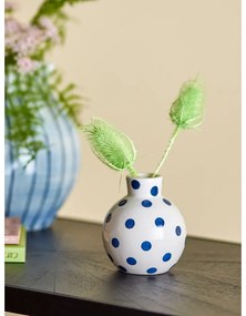 Бяла керамична ръчно рисувана ваза (височина 11 cm) Fian – Bloomingville