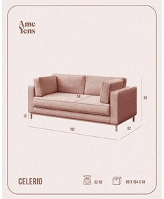 Светлокафяв кадифен диван 192 cm Celerio - Ame Yens
