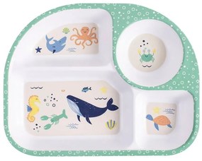Бяла детска чиния 27x21 cm Ocean - Ladelle
