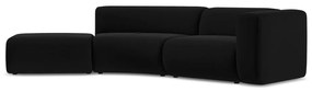 Черен кадифен шезлонг (ляв ъгъл) Ekahi – Makamii