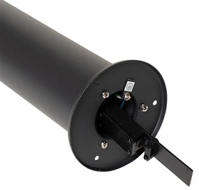 Подова лампа за външен монтаж черна с опушен абажур 70 см - Odense