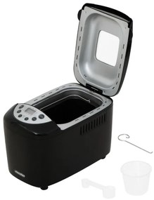 Хлебопекарна Mesko MS 6022, 1/1.5 кг, 850 W, 15 програми, LCD Дисплей, Двойна бъркалка, Подвижна кошница, Черен