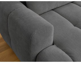 Тъмносив сгъваем/с място за съхранение ъглов диван (десен ъгъл) Fuji – Bobochic Paris