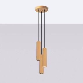 Висящо осветително тяло в златист цвят ø 19,5 cm Gleam – Sollux