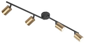 Черно-златисто осветително тяло за таван с метален абажур ø 8 cm Vano – Fischer &amp; Honsel