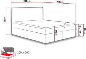 Тапицирано легло Cosmo-Prasino-200 x 200