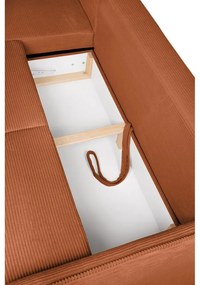 Оранжев сгъваем ъглов диван от рипсено кадифе (ляв ъгъл) Tori – Bonami Selection