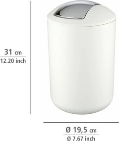 Бяло пластмасово кошче за боклук 6,5 l Brasil – Wenko
