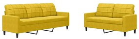 3278397 vidaXL Комплект дивани от 2 части с възглавници, жълт, кадифе