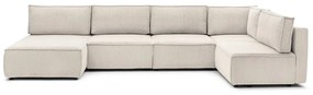 Кремав променлив велурен U-образен ъглов диван Nihad modular - Bobochic Paris