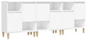3185735 vidaXL Сайдборд, 3бр, бяло, 60x35x70 см, инженерно дърво