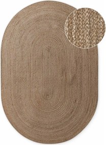 Двустранен ръчно изработен ютен килим в тъмно естествен цвят 160x230 cm Braided – Hanse Home