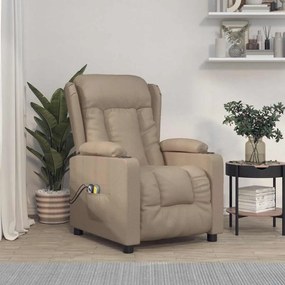 3098810 vidaXL Електрически масажен стол, капучино, изкуствена кожа
