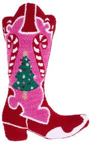 Декоративна възглавница с коледен мотив от букле 48x35 cm Santa's Howdy Christmas Boot – Catherine Lansfield