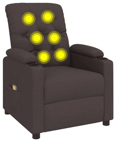 339117 vidaXL Масажен стол, тъмнокафяв, текстил