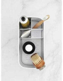 Кутия за аксесоари за баня Brabantia ReNew 1003494, Устойчива на корозия, Вътрешен разделител, Противоплъзгаща основа, Бял