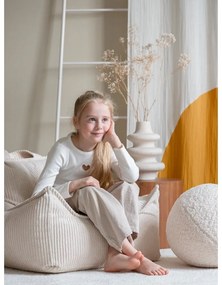 Кремав детски пуф от рипсено кадифе Chair – Wigiwama