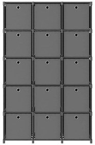 322621 vidaXL Органайзер с 15 отделения с кутии, сив, 103x30x175,5 см, плат