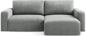 Сив шенилов сгъваем/с място за съхранение ъглов диван (десен ъгъл) Kona – Makamii