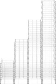 Габиони повдигнати лехи, 4 бр, 30x30x50/100/150/200 см, желязо