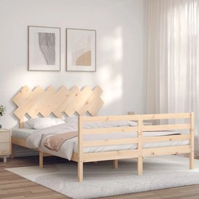 3195291 vidaXL Рамка за легло с табла 5FT King Size масивно дърво