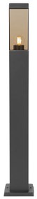Модерна лампа за стълб за външен монтаж тъмно сива с опушен 80 см - Malios