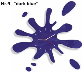 Модерен стенен часовник във формата на пръски Тъмносиньо