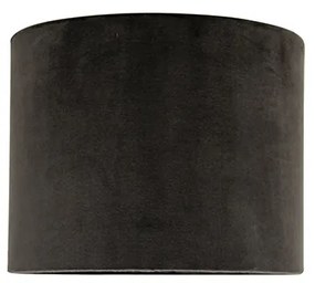 Кадифен абажур черен 18/18/14 със златист интериор