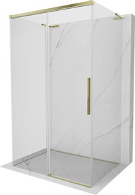 Mexen Rox-3S L душ кабина 3-стенна плъзгаща се 100 x 70 см, прозрачна, златна - 8C2L-100-070-50-00-3S