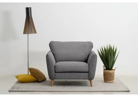 Тъмносиво кресло от рипсено кадифе Paris – Scandic