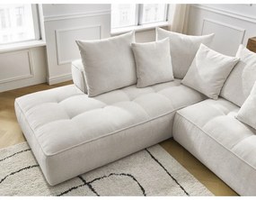 Бежов шенилов ъглов диван (ляв ъгъл/L форма) Whesley – Bobochic Paris