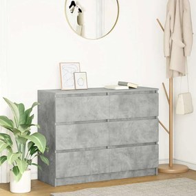 3328501 vidaXL Бюфет, бетонно сив, 100x35x76 см, инженерно дърво