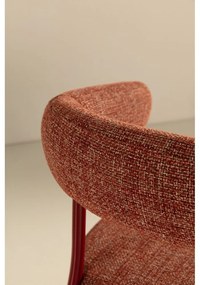 Теракотени тапицирани трапезни столове в комплект с подлакътници 2 бр. Yuri – MOME