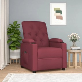 3098842 vidaXL Електрически стол реклайнер, виненочервен, текстил