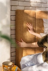 Тапицирано двойно легло с място за съхранение и включена подматрачна рамка в цвят горчица 160x200 cm Thessa Bold Line – Bonami Selection