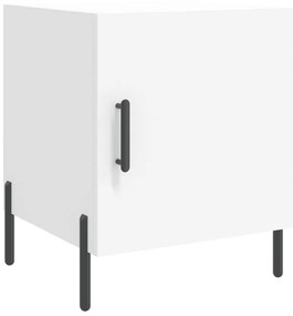 827580 vidaXL Нощно шкафче, бяло, 40x40x50 см, инженерно дърво