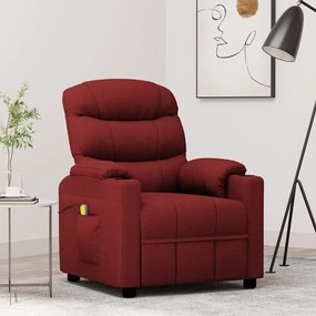 348085 vidaXL Масажен стол, виненочервен, текстил