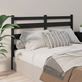 818444 vidaXL Горна табла за легло, черна, 206x4x100 см, бор масив