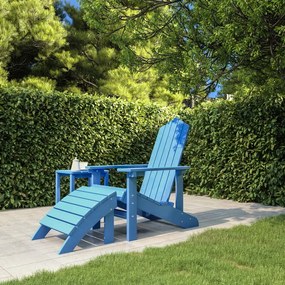 Sonata H Градински стол Adirondack с табуретка, HDPE, аква синьо