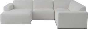 Бял ъглов диван от букле ("U" форма) Roxy – Scandic