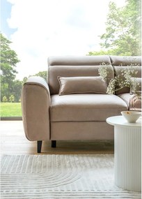 Светлокафяв кадифен разтегателен ъглов диван с място за съхранение (ляв ъгъл) Foble – ELTAP