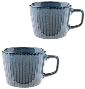 Сини глинени чаши в комплект 2 бр. за капучино 190 ml Tone – Dakls