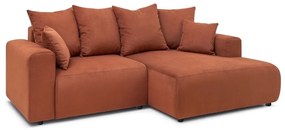 Оранжев кадифен ъглов диван Enjoy – Bobochic Paris